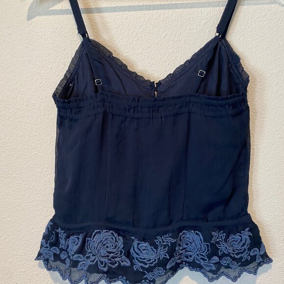 Abercrombie & Fitch Y2K Navy Blue Ruffle Cami Top | Size‎ Small - Picture 6 of 6